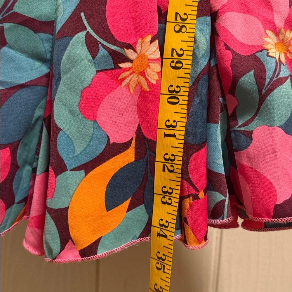 JODIFL Floral Mini Dress Size S Colorful Belted Boho Chic Excellent Condition - Picture 11 of 11